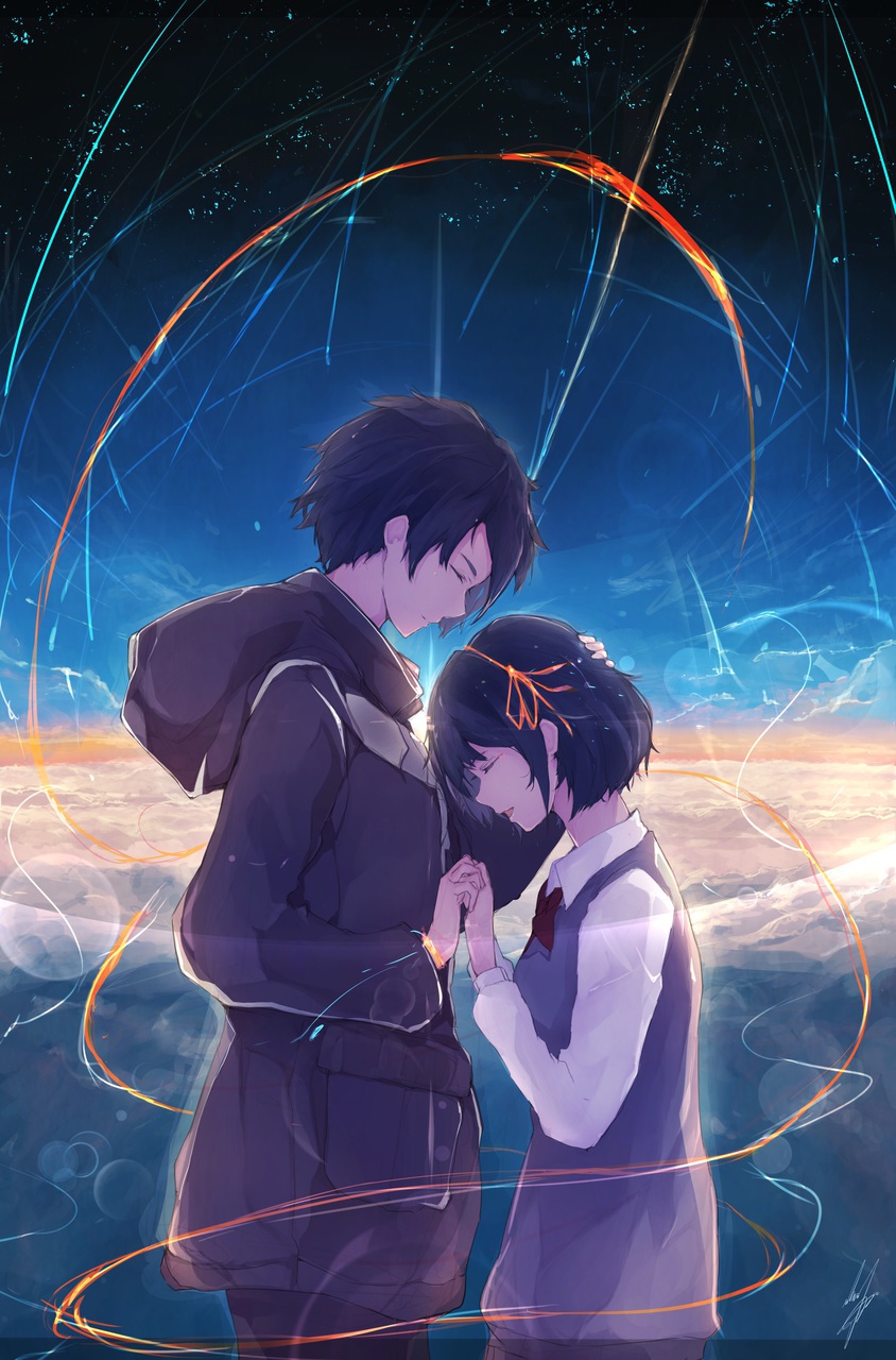 Romance Anime Art Space and Clouds | AnimePictures